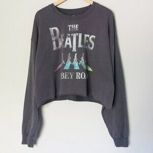The Beatles Abbey Road Graphic Crop Oversized Boxy Crewneck Sweatshirt Grunge XL